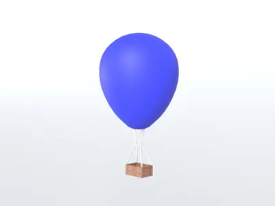 Hot Air Balloon v1 010 Low-poly 3D model