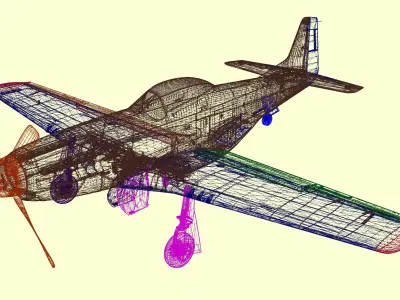 North American P-51 Mustang 3D model 2
