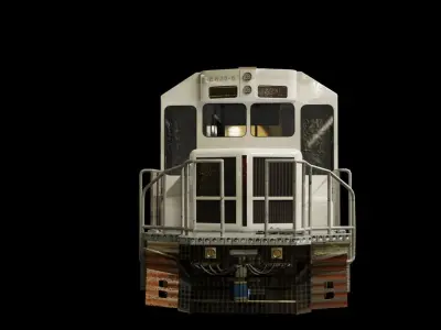 train with flat wagon Low-poly 3D model