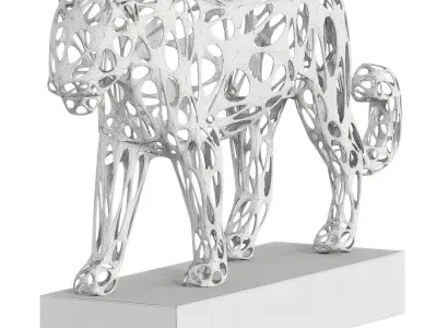 Decorative Abstract Sculpture Luminous Panther 3D model