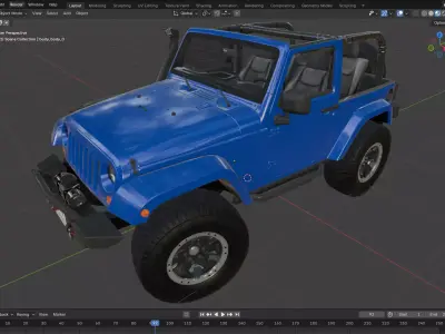 Jeep Wrangler  Low-poly 3D model