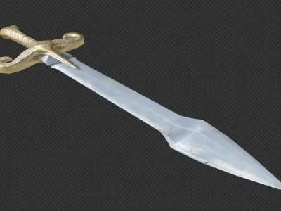 Sword medieval Low-poly 3D model
