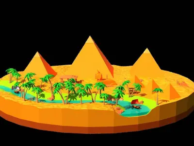 Pyramid  Low-poly 3D model