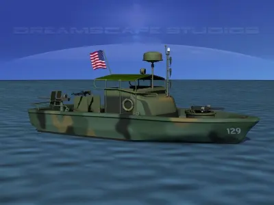 PBR Patrol Boat Riverine 3D model Rigged