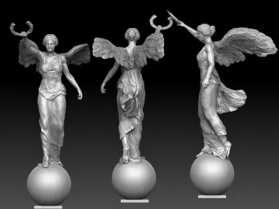 victory winged nikh sculpture  3D print model