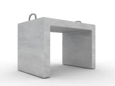 Industrial Concrete Block 3D model purchase