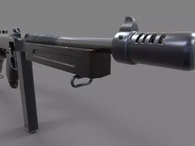 Tommy Gun  Low-poly 3D model