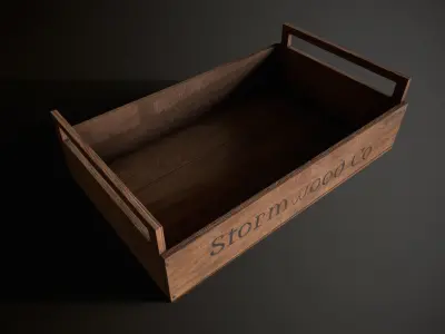 Wooden Crate-4 Low-poly 3D model