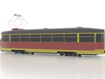 Tatra T2SU Low Low-poly 3D model