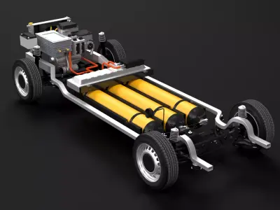 Hydrogen Fuel Cell Van Chassis 3D model