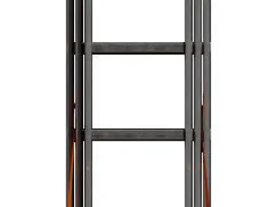 Ladder exercise with orange handles 3D model