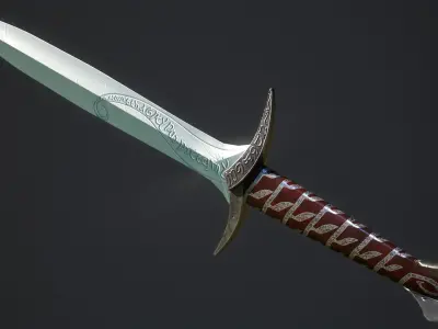 Sting Dagger from LOTR and The Hobbit Low-poly 3D model
