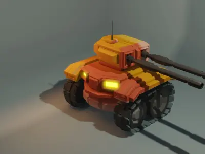 Tank for Game  Low-poly 3D model