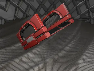 Sci-Fi Stairs - 3 - Red Version Low-poly 3D model