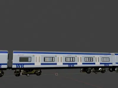 Mumbai AC Local Train Low-poly 3D model