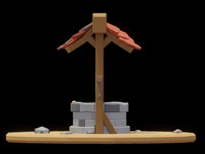 Low Poly Well water Free 3D model