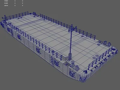 Barge Low-poly 3D model