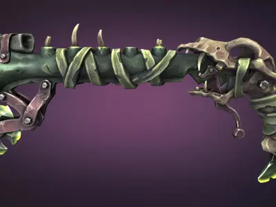 Desert musket Low-poly 3D model