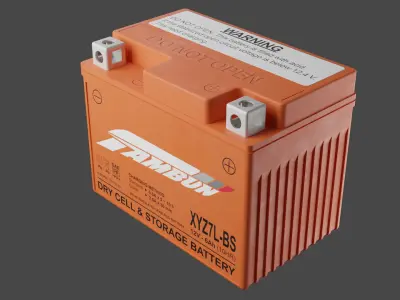 Motorcycle Battery Low-poly 3D model get