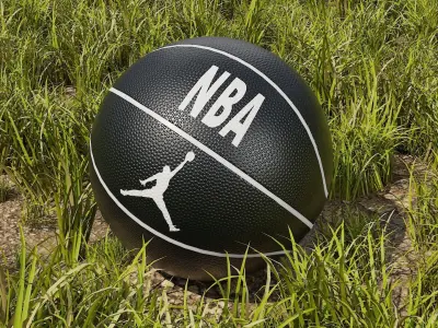 Set of balls and grid Low-poly 3D model Low-poly 3D model