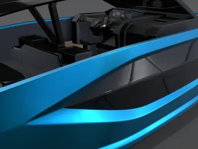 Tecnomar 63 motor yacht speedboat 3D model