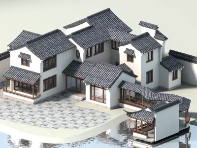 Chinese Style Architecture 3D model 32