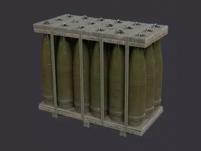 Chemical Missile Rack Stack Low-poly 3D model