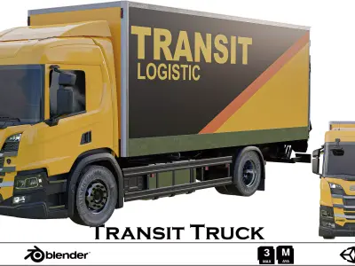 Transit Truck - Scania P360 for Logistics and Transportation Low-poly 3D model