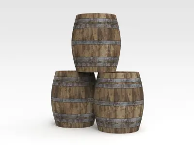 Barrels Low-poly 3D model purchase