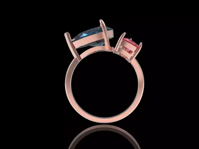  Pear Diamond Ring 3D print model