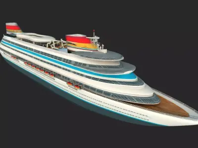 The cruise liner model ship 3D model