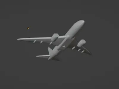 Boeing 787 plane with stand 3D print model