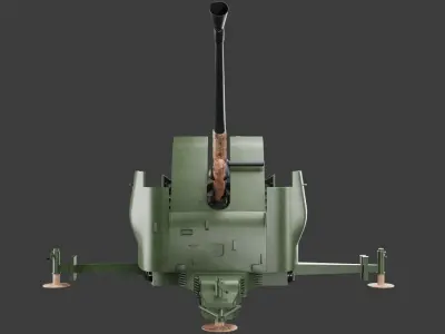 Bofors 40 mm Automatic Gun L-60 Low-poly 3D model 3D model
