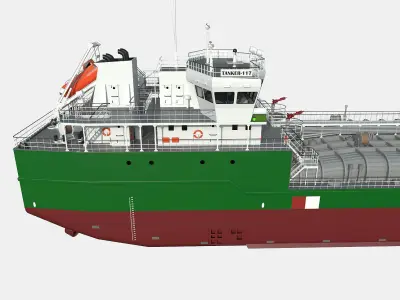TANKER SHALLOW DRAFT GREEN  3D model