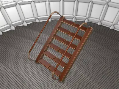 Wood Stairs - Construction Element 19 Low-poly 3D model by 3DHaupt
