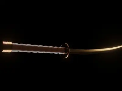 Golden Katana V1 Free 3D model