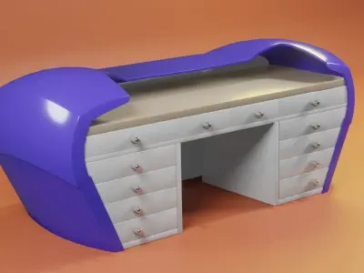 Table office desk with plastic part 3D model