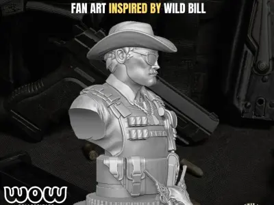 The Sheriff Bust Fan Art inspired by Wild Bill 3D print model purchase