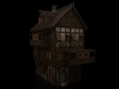 GameReady Medieval House Low-poly 3D model