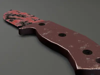 Military Tactical Bloody Knife Low-poly 3D model