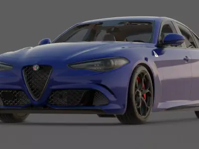 2016 Alfa Romeo Giulia Quadrifoglio 3D Model  Italian Sedan 3D model