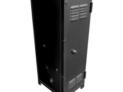 Industrial Distressed Metal Storage Locker Low-poly 3D model purchase