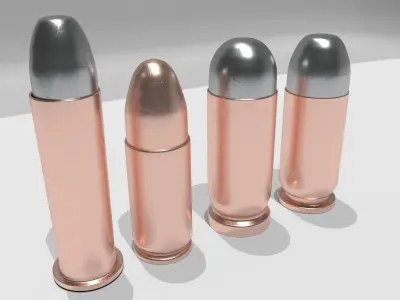 Pistol Bullet Pack Low-poly 3D model