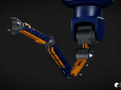 Futuristic Robotic Arm Low-poly 3D model