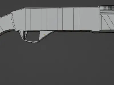 low poly cyber gun Free low-poly 3D model