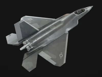 F-22 Jet Low-poly 3D model