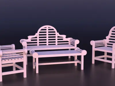 Marlborough garden furniture set 3D model