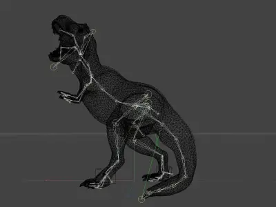 Jurassic Park T-rex Animated roar FBX 3D model