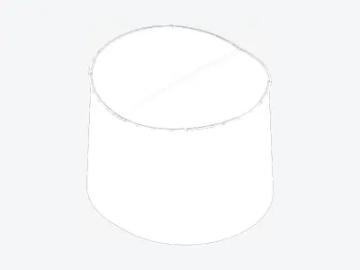 Furniture - Pouf - Contemporary - Number - Oval Small Low-poly 3D model