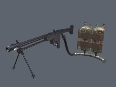 Type-02C Chinese Flamethrower Low-poly 3D model
